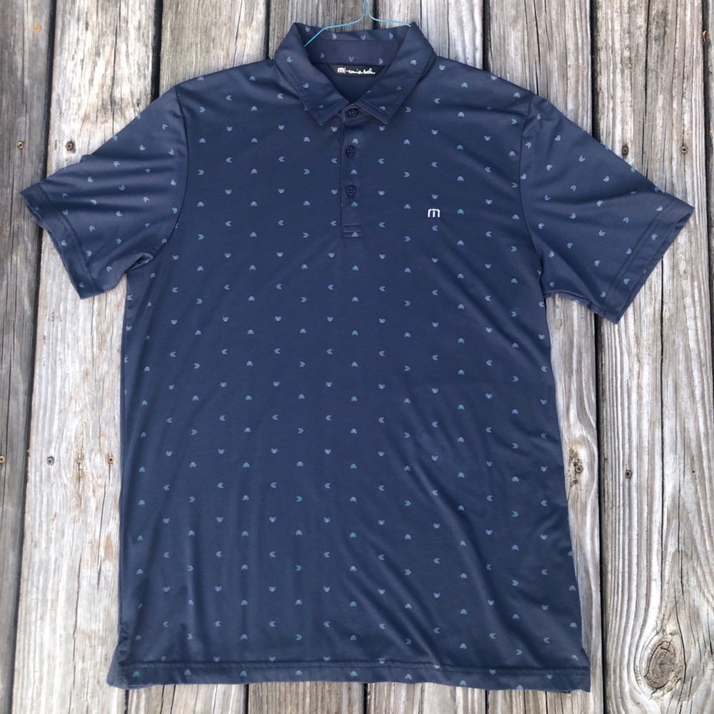Travis Mathew Polo Shirt Mens XL Blue Golf Pima Cotton Blend